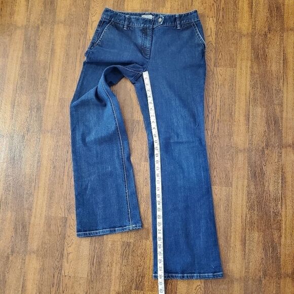 Ann Taylor Women Sz 6 Curvy Denim Blue Jeans Back Flap Pockets Thick Stitch Trim - Picture 7 of 8
